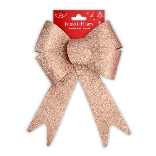 Picture of GLITTER BOW LARGE ROSEGOLD